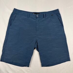 TravisMathew Blue Heather Hybrid Golf Shorts Mens 36 Stretch Lightweight 1574